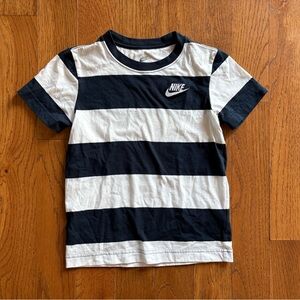 Nike Kids Striped Navy and White Tee